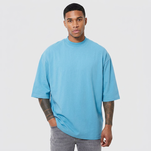 Camisetas de Hombre 100% Algodón al por Mayor 2025, con Logotipo Personalizado, Tallas Grandes, Estampadas, Corte Holgado y Tejido Grueso - Product Image 1