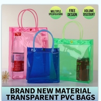 Sac de courses en plastique PVC à boutons, très populaire, couleurs bleu-vert-rose, logo personnalisable pour fêtes et tenues d'extérieur