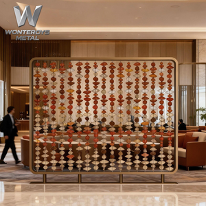 <span class=keywords><strong>Paravent</strong></span> décoratif artistique moderne en acier inoxydable de luxe personnalisé, multifonctionnel pour la maison, le bureau, l'hôtel - Product Image 4