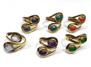 Anillos Joyas Mujeres Cuentas de piedra Anillos ajustables de metal para niñas Propósito de regalo para la exportación mundial de la India. - Product Image 5