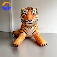 Modèle gonflable de tigre de dessin animé, impression numérique, gonflage électrique, pour la décoration de zones de centres commerciaux en extérieur