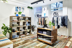 Tienda minorista de Jeans, muebles de exhibición Interior, diseño personalizado gratuito, buena calidad, accesorios de madera, decoración para tela de Jeans - Product Image 6