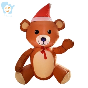 3,5ft 1M Chiếu Sáng Sân Cỏ Thấp Thổi Lên Ngoài Trời Vui Giáng Sinh Gummy Bear Inflatable - Product Image 2