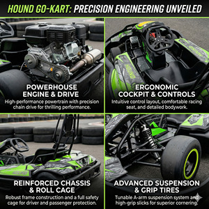 <span class=keywords><strong>Go</strong></span>-<span class=keywords><strong>Kart</strong></span> Elettrico Genitore-Figlio con Telecomando, Telaio in Acciaio Resistente, 48km/h, Uso Interno/Esterno per Bambini - Product Image 2