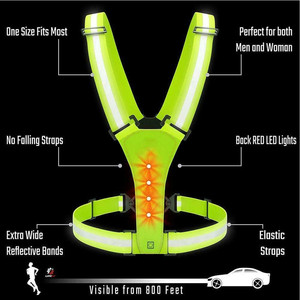 Giubbotti di sicurezza a LED personalizzati per vigili del fuoco giubbotto di sicurezza cintura riflettente gilet alta visibilità Flash LED - Product Image 2