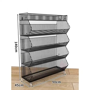 Soporte de exhibición grande de metal de un solo lado de 5 capas para supermercados, estante de almacenamiento de frutas y verduras en tiendas - Product Image 5