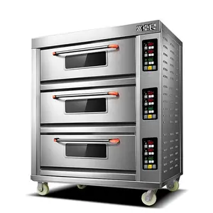 Kommerzieller elektrischer Ofen Mono Harmony 28 kw Bäckerei 3-Deck 9-Tablett-Ofen 65 Zoll elektrischer Pizzaofen mit Dampfsystem