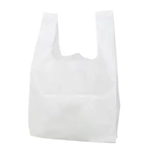 Embalaje biodegradable, bolsa de chaleco blanco, bolsas de plástico para compras de supermercado, bolsas de compras con logotipos