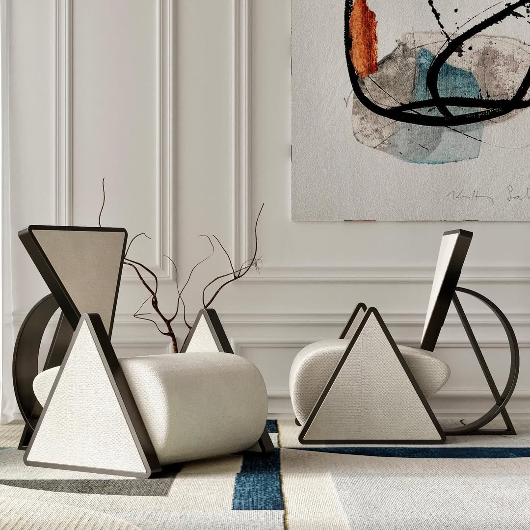 Triangle Shape Chair - Modern Metal Bean Bag Recliner