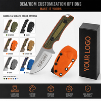 Couteau à lame fixe tactique de survie, de chasse, de camping et d'usage quotidien (EDC) avec lame en acier 5cr15 OEM, manche en G10 et étui K.
