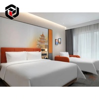 Meubles de chambre d'hôtel 5 étoiles de luxe moderne en bois de chêne massif de haute qualité, suite complète pour chambre d'hôtes, solution tout-en-un
