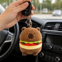Zaves Hoge Kwaliteit Eco-vriendelijke Duurzame Zachte Mini Hamburger Wombat Sleutelhanger Rugzak Decoratie Verjaardag Cado Groothandel Kawaii Pluche