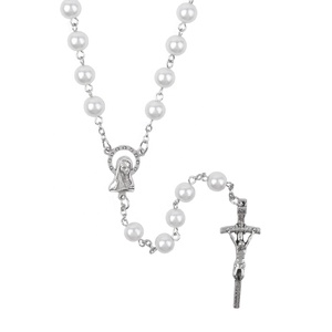 Rosario Cattolico in Plastica ABS da 8MM con Perle, Croce con Vergine <span class=keywords><strong>Maria</strong></span> e <span class=keywords><strong>Gesù</strong></span>, Gioiello <span class=keywords><strong>per</strong></span> Preghiera Religiosa - Product Image 4