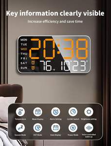 <span class=keywords><strong>Mashi</strong></span> 8.4นาฬิกาติดผนังดิจิตอลขนาดใหญ่, นาฬิกาปลุก LED ที่มีตัวเลขขนาดใหญ่, วันที่, อุณหภูมิ, DST - Product Image 3