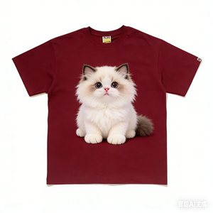 Camiseta de Manga Corta Unisex con Estampado de Cabeza de Animal, Camuflaje Premium, Corte Holgado, Uso Diario, Transpirable, con Etiquetas - Product Image 6