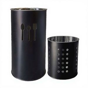 Metal <b>Kitchen</b> <b>Utensil</b> <b>Holder</b> Storage Rack <b>for</b> Tableware Standing Type Durable Design - Product Image 5