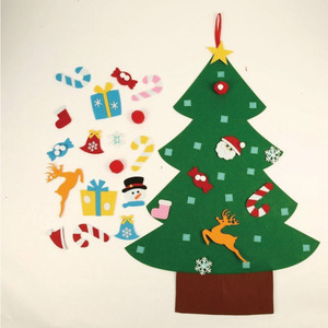 Feutre de <span class=keywords><strong>sapin</strong></span> de Noël avec colle verte peut être <span class=keywords><strong>accroché</strong></span> à la décoration murale feutre de décoration de Noël de salon - Product Image 5