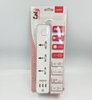 Prix usine UK Plug Universal Power Strip 3M * 0.75MM Fil de cuivre CE pour certifié 10A Courant nominal 3 Extension de stock en plastique