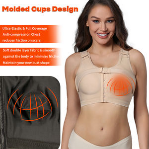 Reggiseno chirurgico per l'aumento del seno top Shapewear Post chirurgia Op Faja indumento di compressione con fascia stabilizzatrice per protesi mammarie - Product Image 5