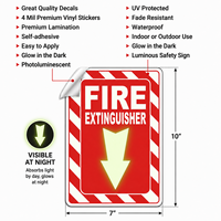 Panneau de sécurité lumineux en PVC durable, affiche d'avertissement de conformité à la réglementation sur les extincteurs, phosphorescente, résistante aux intempéries IP65 et à suspendre