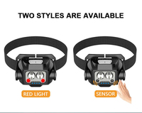 Nouvelle lampe frontale USB puissante avec capteur d'induction, étanche, zoom, rechargeable, LED COB 18650
