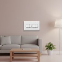 Interrupteur à bascule 6 gangues 1 voie 20A IP20 blanc, norme britannique, en plastique, pour usage domestique, 110V/250V, installation facile