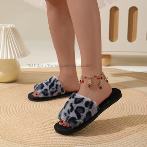 Women's Home Bedroom Slipper With <b>Memory</b> <b>Foam</b> Cross Bands Plush EVA Outsole <b>Cushioning</b> for Autumn Season Factory Price - Product Image 3