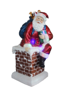 Père Noël grimpant dans une cheminée avec des lumières LED - Product Image 2