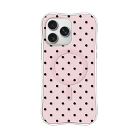 Coque de téléphone C&T Wholesale rose à pois, magnétique, sans fil, avec coussin d'air, en TPU antichoc, absorption des chocs 3M, pour 12