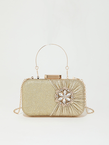 Bell 2025 Luxury Branded Ladies Gold Square Fashion Handbags Wholesale Crossbody <b>Clutch</b> Chain Strap <b>Wedding</b> Party Evening - Product Image 2