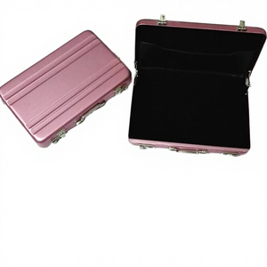 XB Black Cute Exquisite 10cm Aluminum <b>Metal</b> Business <b>Suitcase</b> Card Holder & Note Holder /Case - Product Image 1