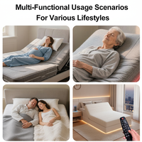 Lit intelligent double King Size avec système de massage à ressorts et airbag, soutien lombaire, levage, application Tuya, matelas à ressorts ensachés premium, mobilier pour hôpital et maison