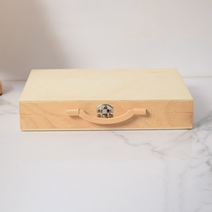 Boîte de rangement en bois, profondeur 265 mm, boîte à outils portable pour fournitures artistiques - Product Image 1