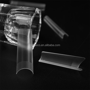 NADECO – Capsules d'<span class=keywords><strong>ongles</strong></span> carrées mates transparentes de qualité professionnelle, demi-couverture, avec ligne de guidage centrale, pour manucure cercueil carrée - Product Image 4