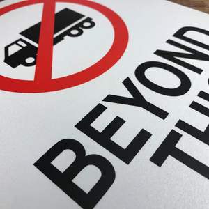 Panneau d'interdiction de circulation de camions - Panneau d'avertissement en aluminium métallique au-delà de ce point, résistant aux intempéries pour <span class=keywords><strong>chantier</strong></span> de construction et communauté sécurisée - Product Image 3