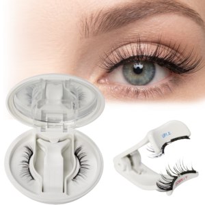 Faux cils magnétiques naturels réutilisables en gros, extensions de cils magnétiques 3D avec applicateur, cils magnétiques doux - Product Image 1