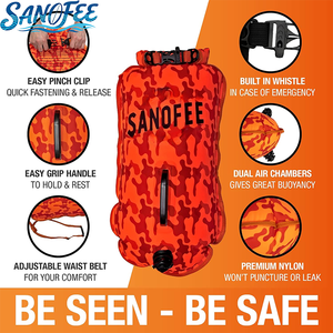 Fornitura di fabbrica 28L boa da nuoto doppio Airbag Design, Logo personalizzato per attrezzatura da nuoto in acque libere - Product Image 2