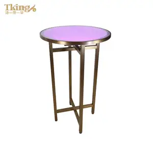 Luxury Hotel Lounge Foldable Thickened Metal High End To Enjoy Led Bar Table