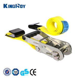 קינגרוי חובה כבדה 2 "/50 מ" מ לוגיסטית מטען עניבה 10000Lbs פלדה כפולה וו שטוח פלדה חגורת פוליאסטר 27ft/8 מ 'בטיחות - Product Image 3