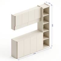 Aparador Moderno Blanco, Mueble Buffet Ecológico de Aglomerado, Armario de Almacenamiento, Mueble Pre-Diseñado