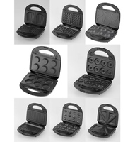 SUNWJN 2 tranches de plaques détachables en acier inoxydable antiadhésif automatique petit-déjeuner triangle sandwich grille-pain