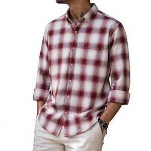 Camisa informal de manga larga tejida y holgada para hombre, camisa de moda cómoda, transpirable y ligera con botones para hombre - Product Image 5