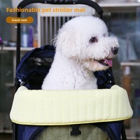Ensemble de trois pièces de luxe moderne pour poussette d'animaux : tapis, coussin et bavoir pour chiens/chats ; motif floral résistant aux taches, fibre de haute qualité