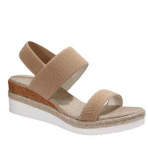 Sandal Wedge mulut ikan baru musim panas 2023 untuk wanita ukuran besar sol tebal stok grosir kaki elastis dengan lapisan jaring - Product Image 4