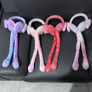ぬいぐるみうさぎ耳あて 動く耳 ジャンプする耳 ソフトでカラフルな冬用暖かいバニーイヤーマフ 耳保護 トレンドのふわふわクマデザイン - Product Image 3