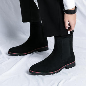 Bottes Chelsea mi-mollet décontractées pour <span class=keywords><strong>homme</strong></span>, taille 46, en <span class=keywords><strong>daim</strong></span>, avec semelle extérieure en caoutchouc antidérapante et fermeture éclair latérale - Product Image 3