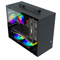 Boîtier d'ordinateur mini portable de bureau, boîtier PC transparent latéral, prend en charge les cartes mères M-ATX ITX