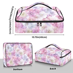 Bolsa Térmica Aislada con Diseño de Hibisco Rosa Hawaiano, para Entrega de Pizza, Transporte de Cazuelas y Alimentos - Product Image 3