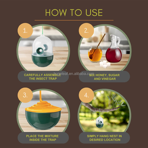 Piège à guêpes réutilisable en plastique à suspendre, répulsif et sans danger, pour la lutte antiparasitaire à la maison et au jardin - Product Image 4