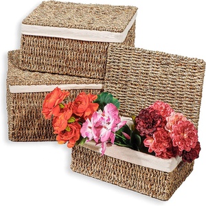 Tùy Chỉnh Chất Lượng Cao Nước Cỏ Dệt Lưu Trữ Giỏ Cho Kệ Tự Nhiên Giỏ Cho Tổ Chức - Product Image 4